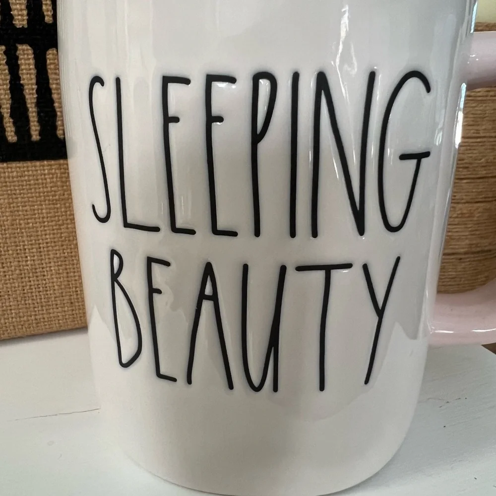 New Rae Dunn Cinderella Sleeping Beauty mug with crown lid - Picture 2 of 3